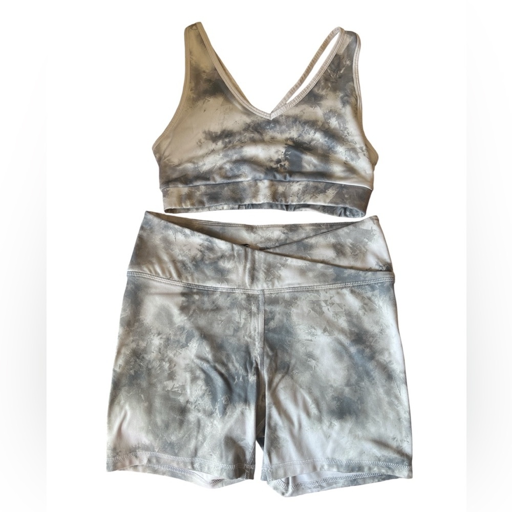 Avia Gray Tie-Dye Activewear Set